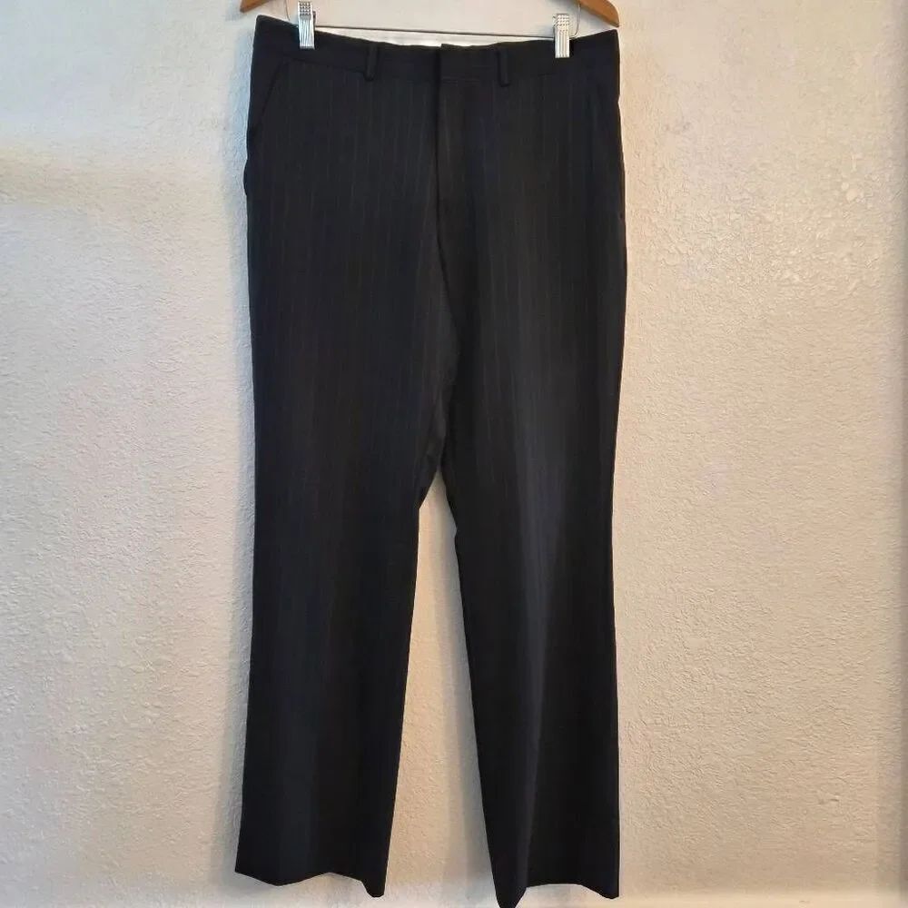 NWOT Kenneth Cole Women's Blue Pinstripe Wool Trouser Pants